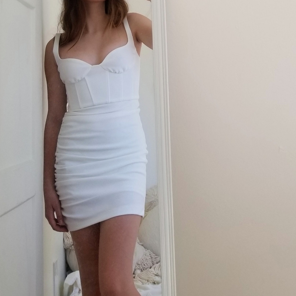 Zara Mini White Corset Dress size small